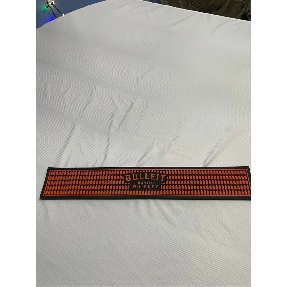 Bulleit Bourbon Whiskey BEER SPILL RAIL BAR MAT 3 1/2